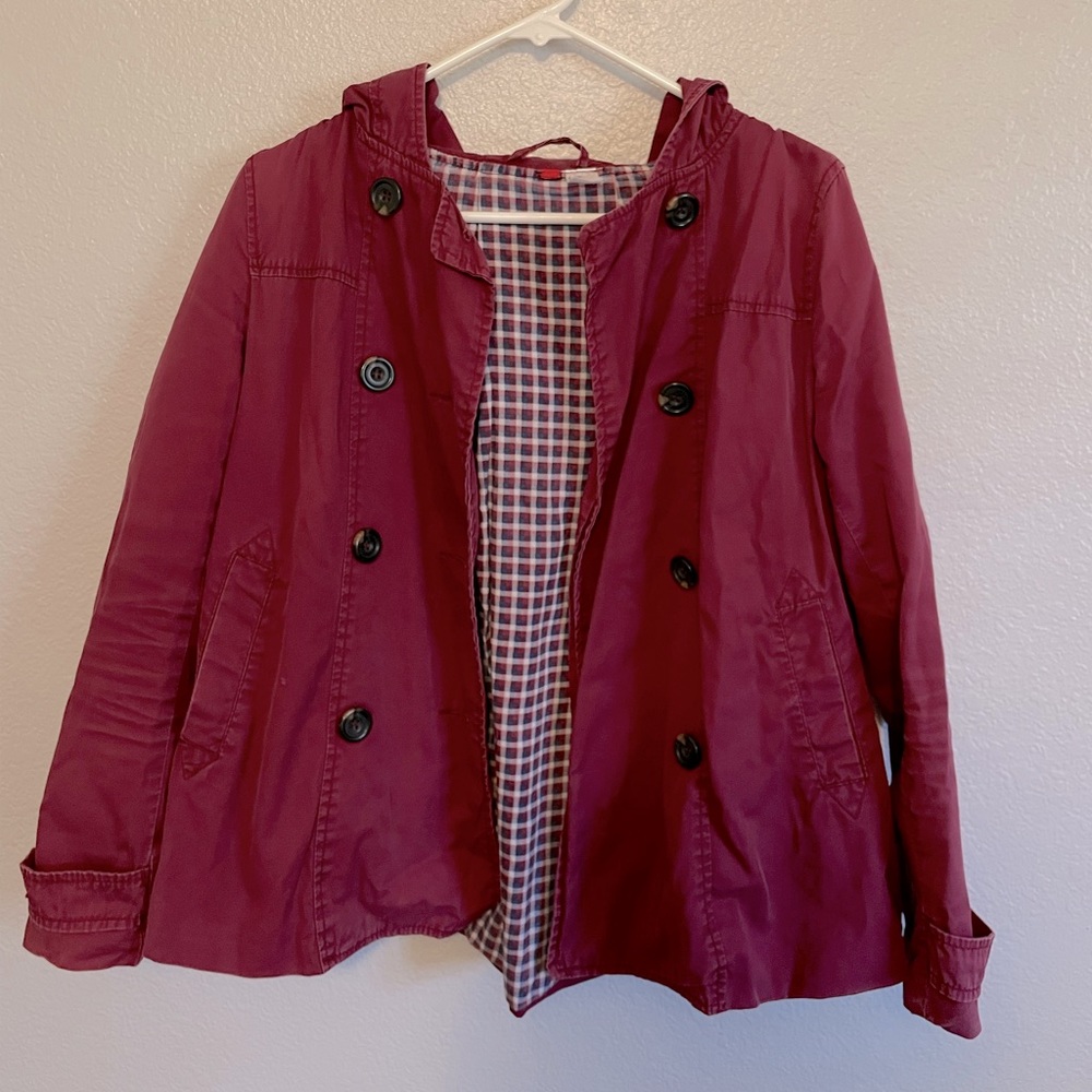H&M Divided Maroon Hooded Jacket sz S GUC